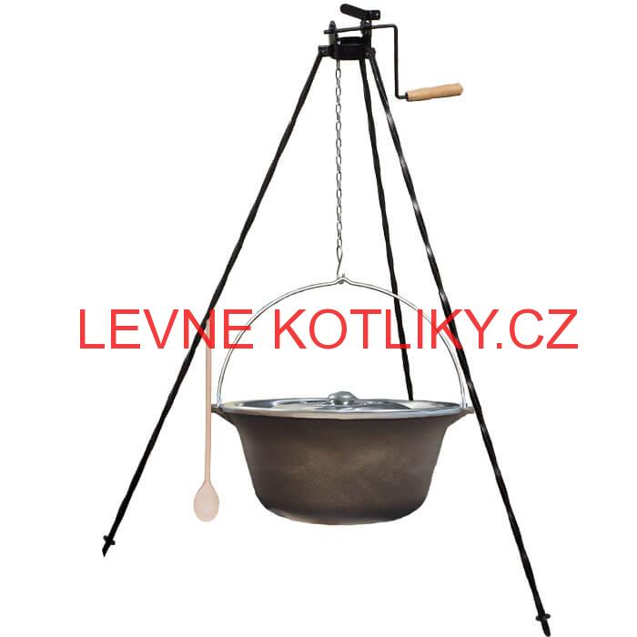 Litinový kotlík 16 L + stojan s kladkou VAR