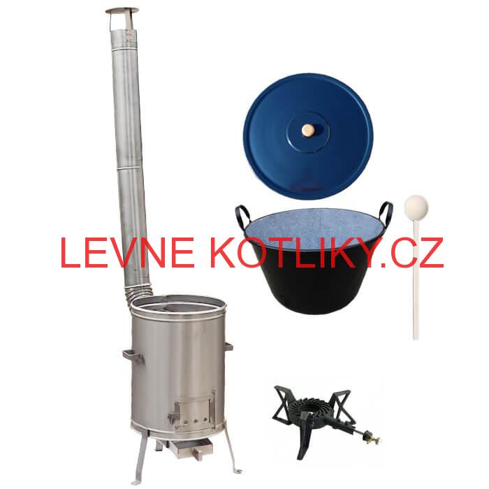Zabijačkový nerezový kotel 60 L + nerezová kotlina 53 cm + hořák 7 kW