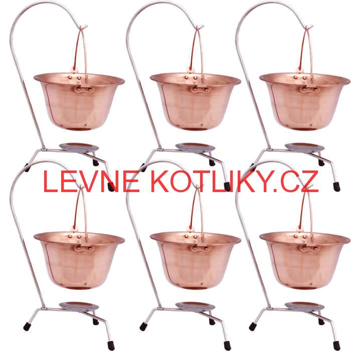 Servírovací souprava měděných kotlíků 6 ks