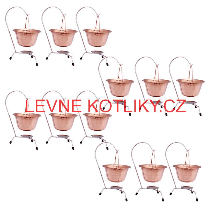 Servírovací souprava měděných kotlíků 12 ks