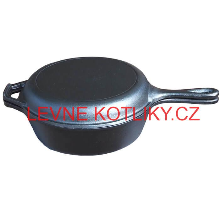 Litinová pánev s poklicí 26,5 cm