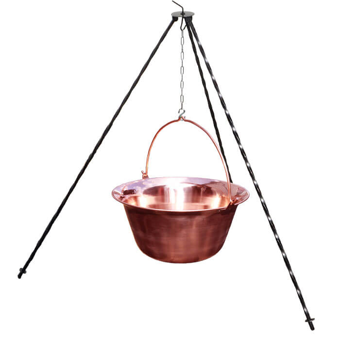 Měděný kotlík 10 L (1,2 mm) + trojnožka 1,2 m