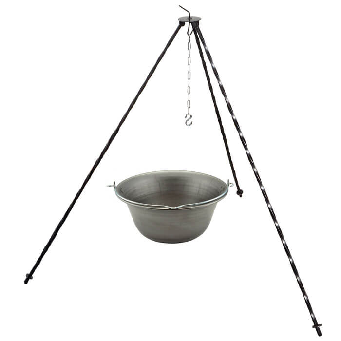 Železný kotlík 20 L (0,75 mm) + trojnožka 1,2 m