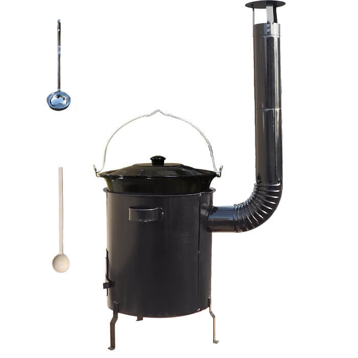 Smaltovaný kotlík 30 L (1,2 mm) + hrubostěnná (1,5 mm) kovová kotlina 45 STRONG