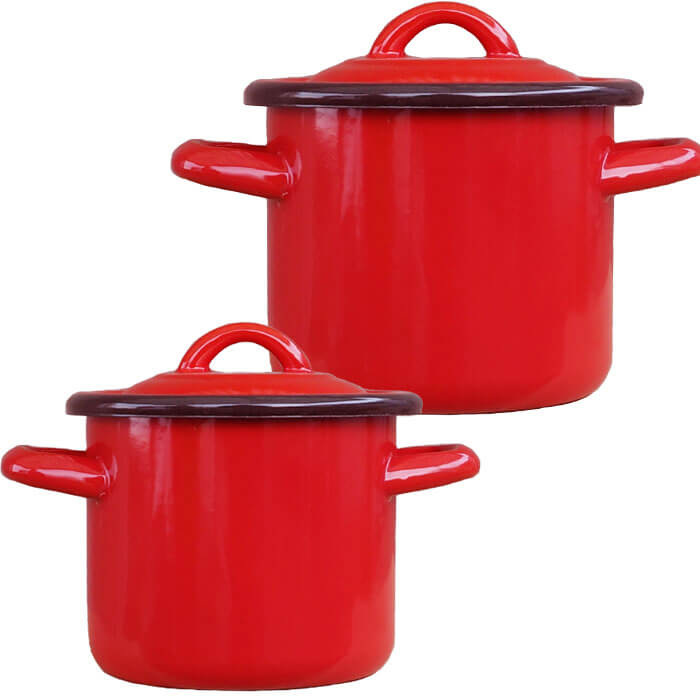 Smaltované hrnce s poklicemi 1 L + 2 L Classic