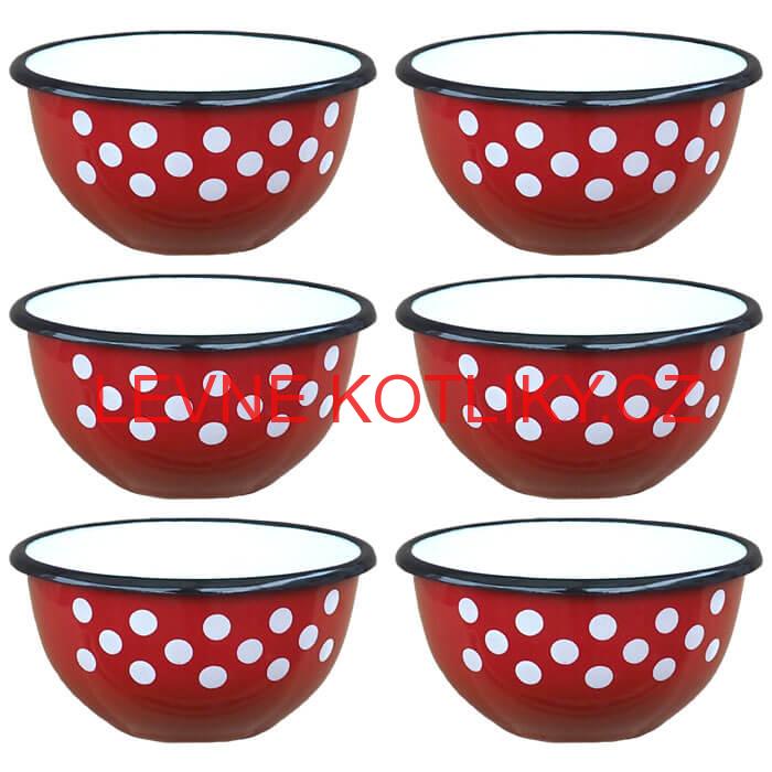 Souprava smaltovaných misek 18 cm 6 ks