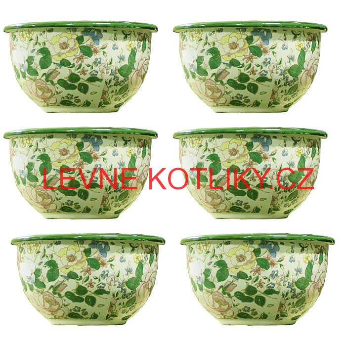 Souprava smaltovaných misek 15 cm 6 ks DECOR