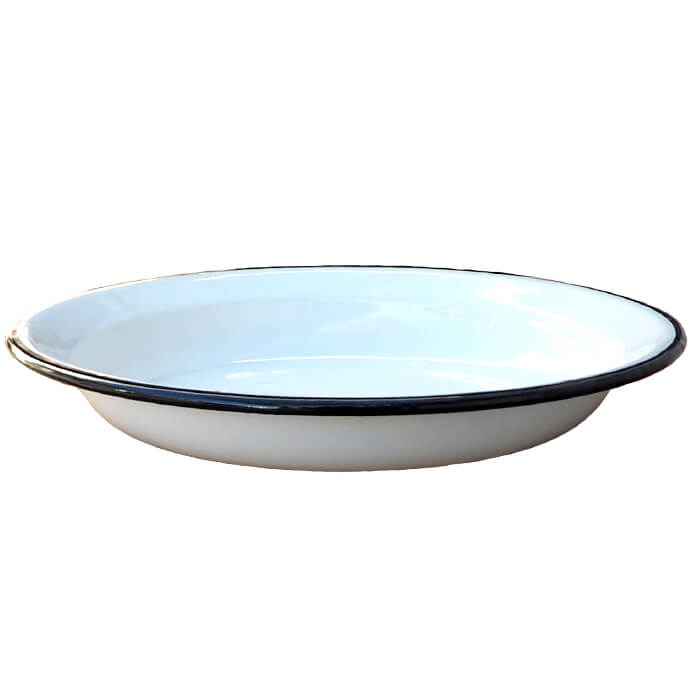Smaltovaný talíř 28 cm Bílý