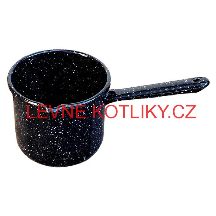 Smaltovaný hrnek s rukojetí 1 L - Černý