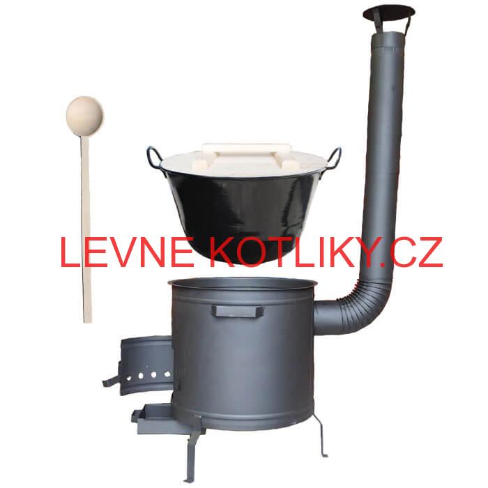 Zabijačkový smaltovaný kotel 100 L + žáruvzdorná kotlina 60 cm PLUS 600