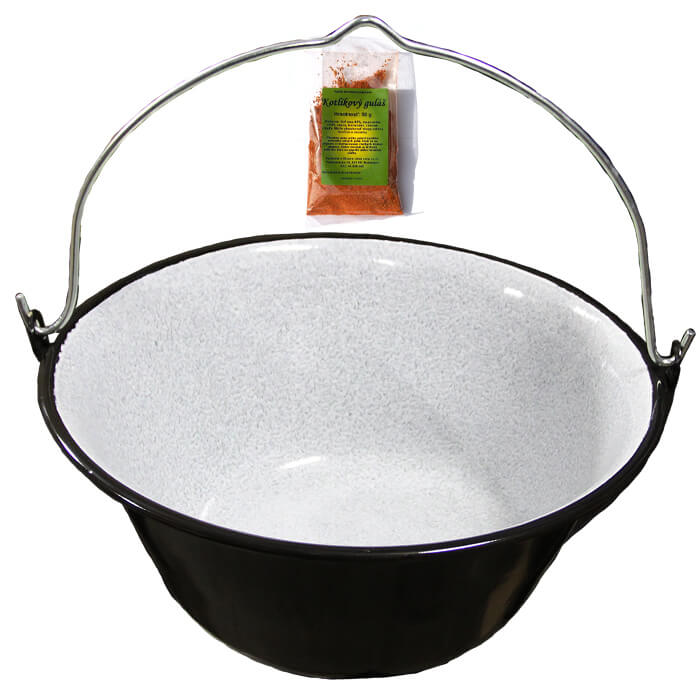 Smaltovaný kotlík 40 L + koření na kotlíkový guláš 50 g