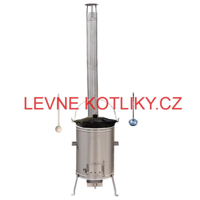 Smaltovaný kotlík 13 L (1,2 mm) + nerezová kotlina 36 cm + vařečka a naběračka LUX