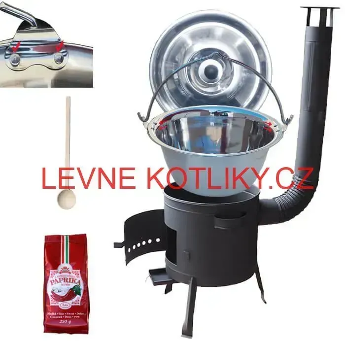 Nerezový kotlík 20 L (1,2 mm) INOX + silnostěnná (1,5 mm) žáruvzdorná kotlina BALKY STRONG 42 PLUS 600