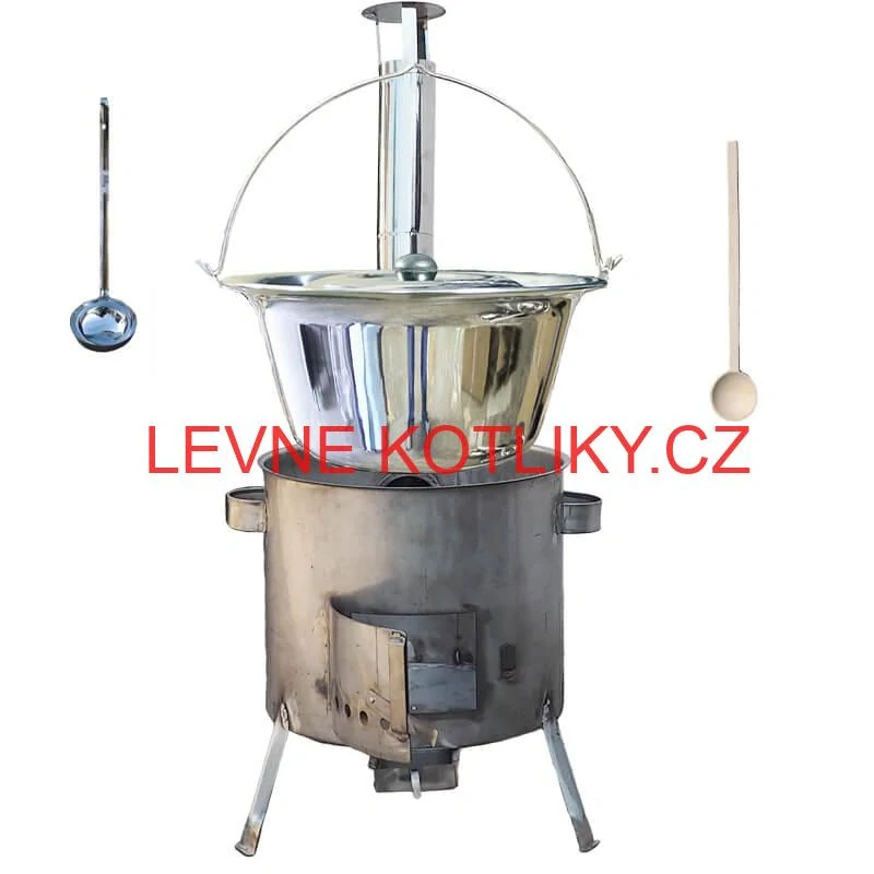 Nerezový kotlík 30 L (1,2 mm) INOX + nerezová kotlina 45 cm (1,5 mm) STRONG CLASSIC