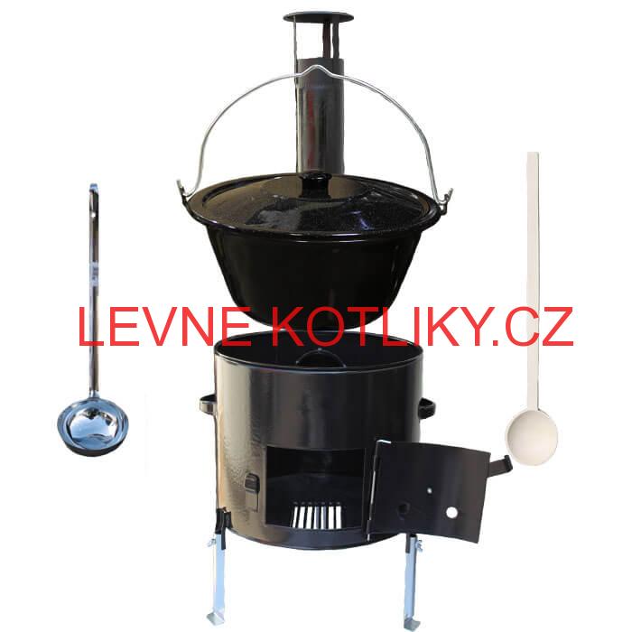 Smaltovaný kotlík 8 L + smaltovaná kotlina 31 Easy party