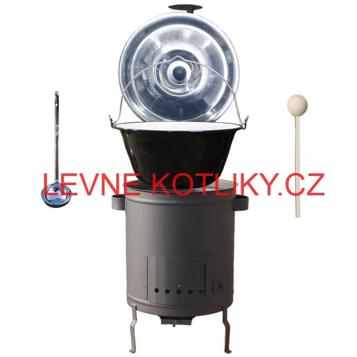 Smaltovaný kotlík 16 L (1,2 mm) + hrubostěnná (1,5 mm) a žáruvzdorná kotlina 39 PLUS 600
