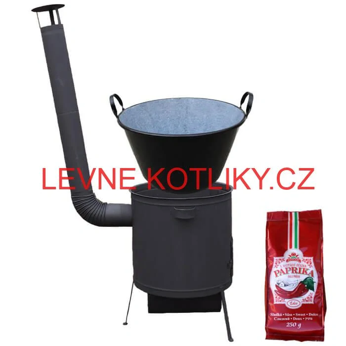 Zabijačkový smaltovaný kotel 100 L, žáruvzdorná kotlina 42 PLUS 600 4 MM + sladká paprika GURMÁN 250 g