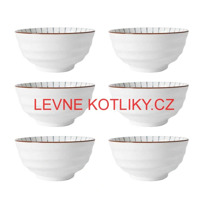 Sada 6 ks velkých keramických misek na guláš a polévky, 1 litr