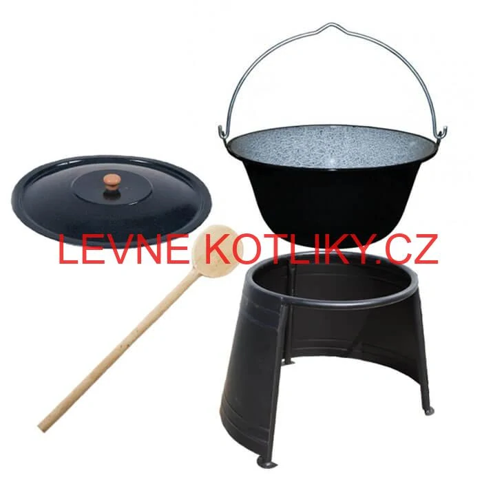 Smaltovaný kotlík 13 L (1,2 mm) + poklice + chránič plamene