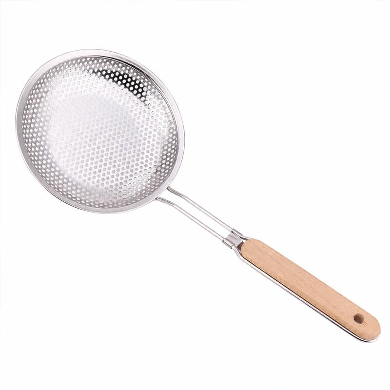 Hliníkové sítko 16 cm s dřevěnou rukojetí – délka 37,5 cm