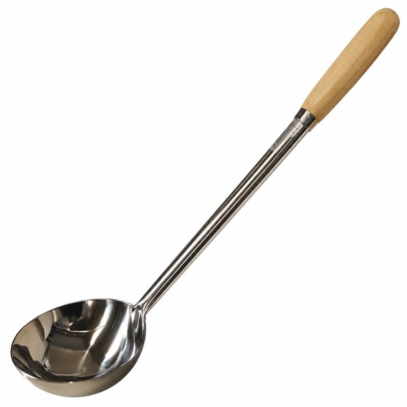 Nerezová naběračka 250 ml s dřevěnou rukojetí – 51,5 cm