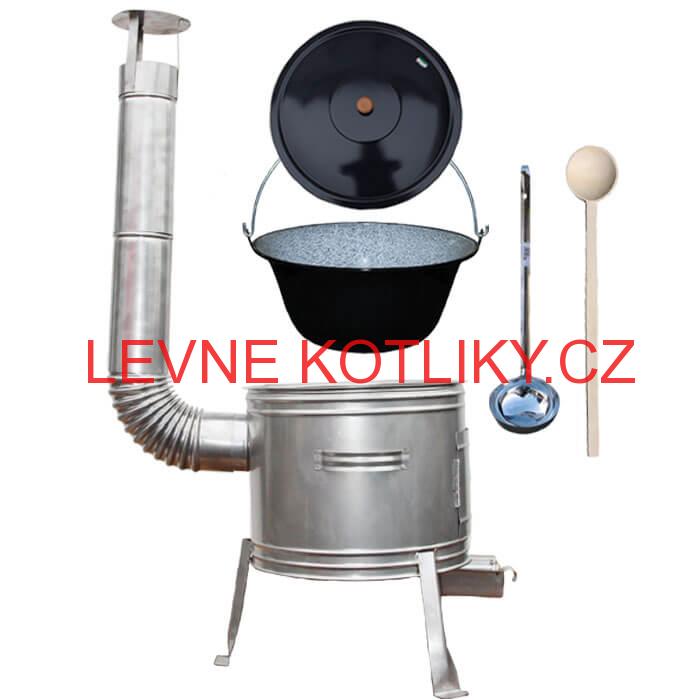 Smaltovaný kotlík 10 L + nerezová kotlina 31 cm TOPLUX