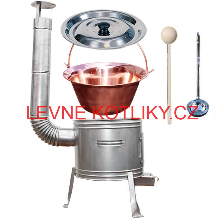 Měděný kotlík 10 L + nerezová kotlina 31 cm TOPLUX