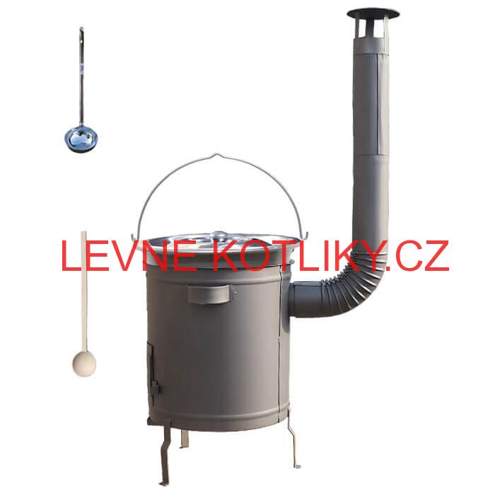 Nerezový kotlík 20 L (1,5 mm) + hrubostěnná (1,5 mm) a žáruvzdorná kotlina 42 PLUS 600