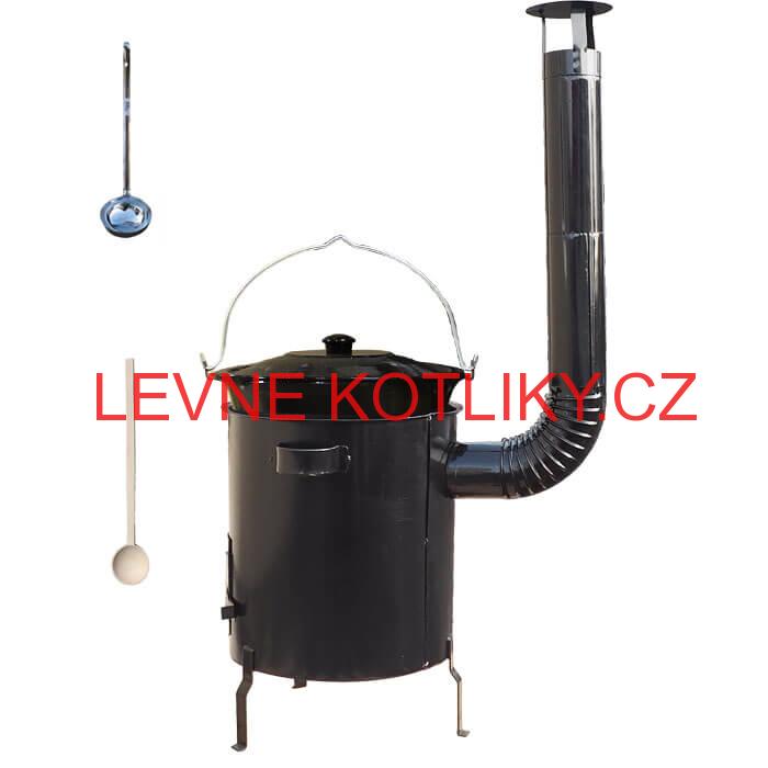 Smaltovaný kotlík 25 L (1,2 mm) + hrubostěnná (1,5 mm) kovová kotlina 42 STRONG