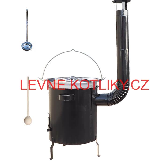 Nerezový kotlík 20 L (1,2 mm) + hrubostěnná (1,5 mm) kovová kotlina 42 STRONG