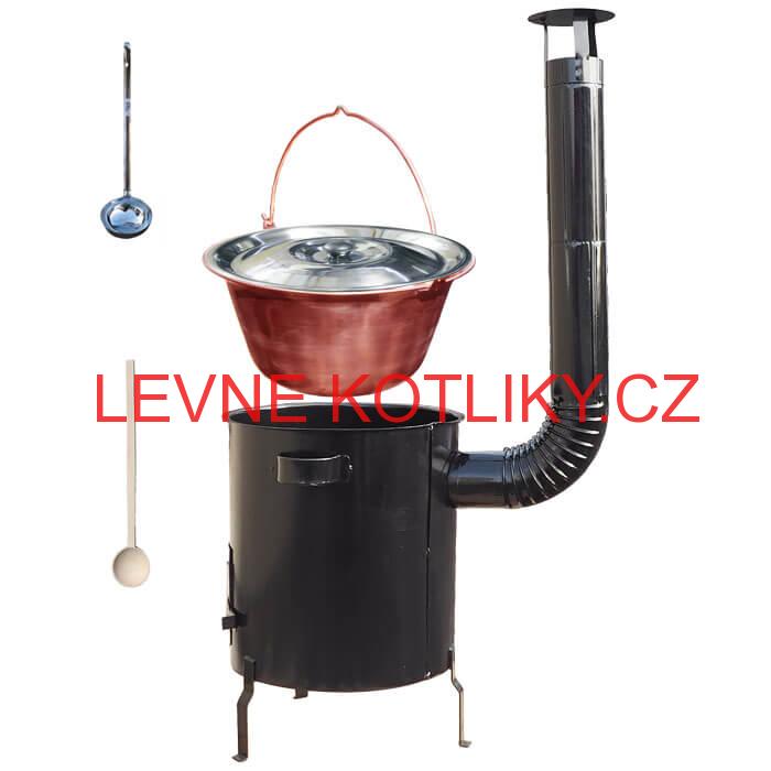 Měděný kotlík 20 L (1,2 mm) + hrubostěnná (1,5 mm) kovová kotlina 42 STRONG