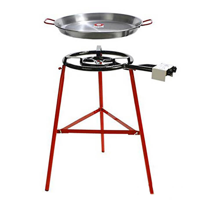 Paella pánev 50 cm s hořákem a stojanem