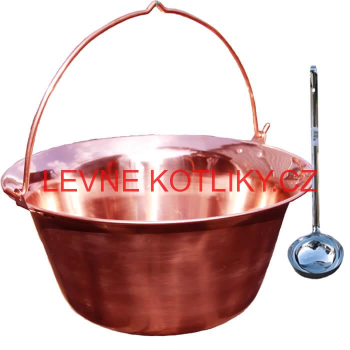 Měděný kotlík 14 L (1,2 mm) + nerezová naběračka