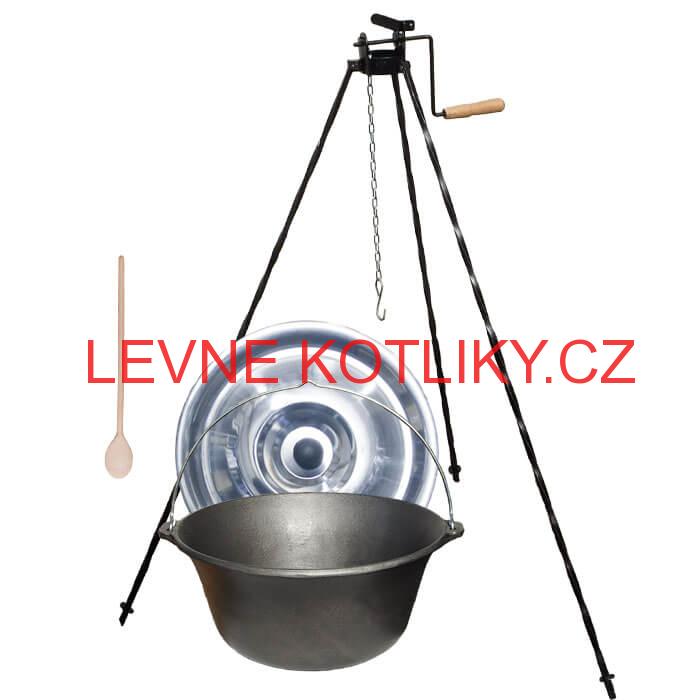 Litinový kotlík 16 L + stojan s kladkou VAR