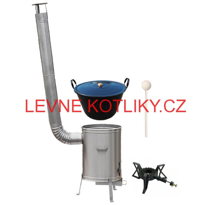 Zabijačkový nerezový kotel 60 L + nerezová kotlina 53 cm + hořák 7 kW
