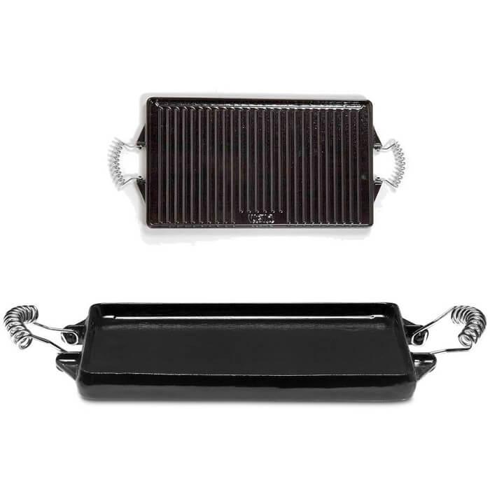 Grilovací litinová smaltovaná deska 47 x 27 cm