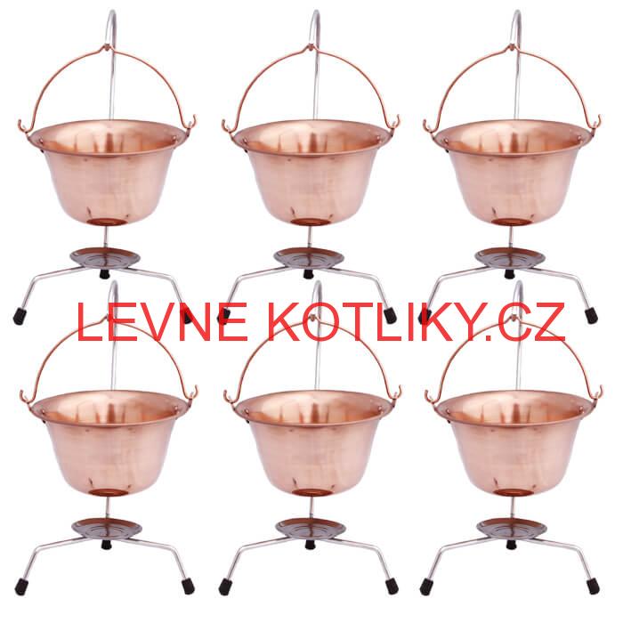 Servírovací souprava měděných kotlíků 6 ks