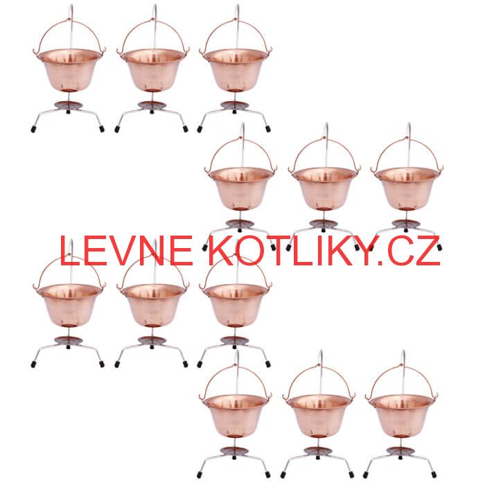 Servírovací souprava měděných kotlíků 12 ks