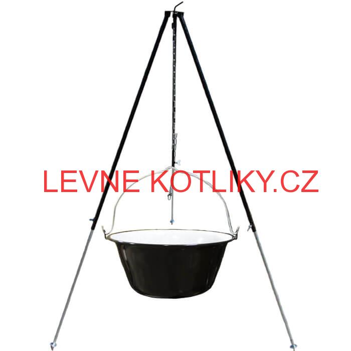 Smaltovaný kotlík 30 L + teleskopicka trojnožka 1,7 m
