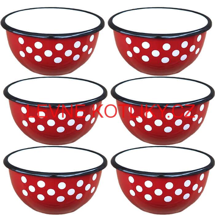 Souprava smaltovaných misek 18 cm 6 ks