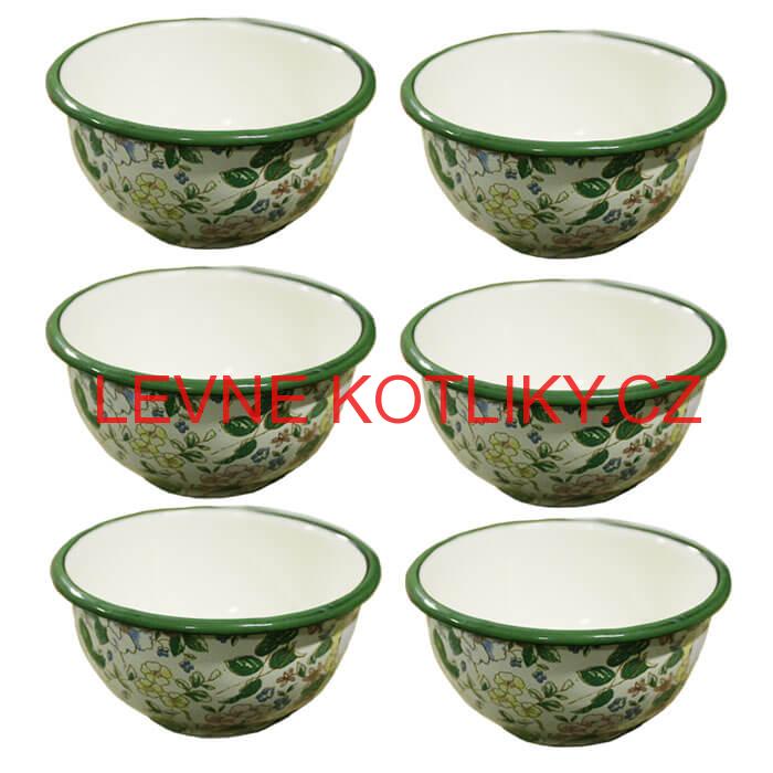 Souprava smaltovaných misek 15 cm 6 ks DECOR