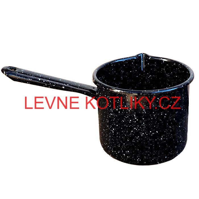Smaltovaný hrnek s rukojetí 1 L - Černý