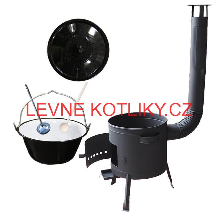 Smaltovaný kotlík 13 L + žáruvzdorná kotlina 36 PLUS 600 