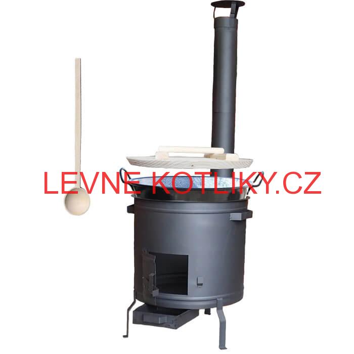 Zabijačkový smaltovaný kotel 100 L + žáruvzdorná kotlina 60 cm PLUS 600
