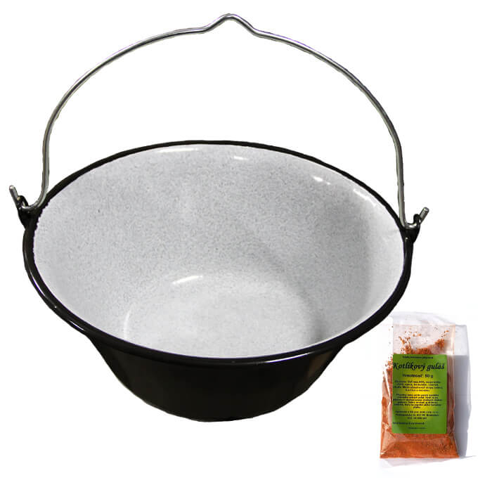 Smaltovaný kotlík 30 L + koření na kotlíkový guláš 50 g