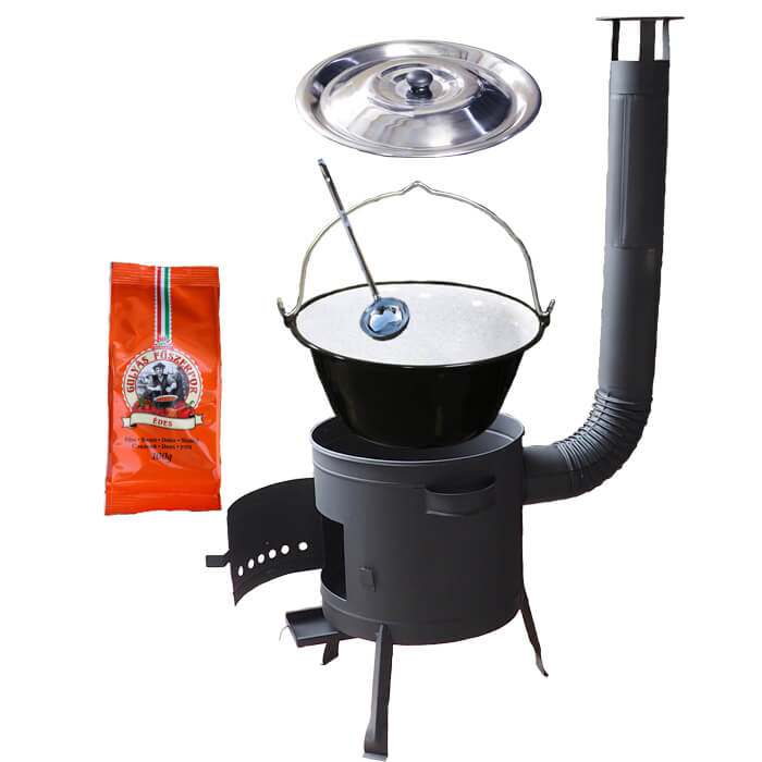 Smaltovaný kotlík 25 L (1,2 mm) + nerezová poklice + nízká žáruvzdorná kotlina (0,8 mm) 42 PLUS 600