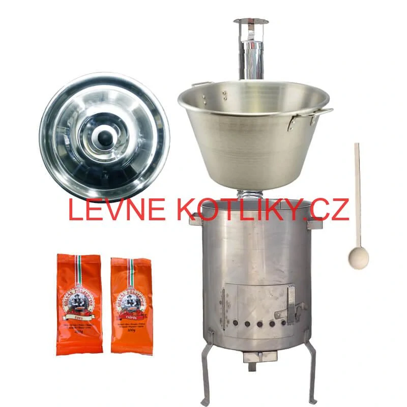 Nerezový kotel 40 L + nerezová kotlina 45 cm 1,5 mm STRONG EXCLUSIVE + paprikové koření na guláš