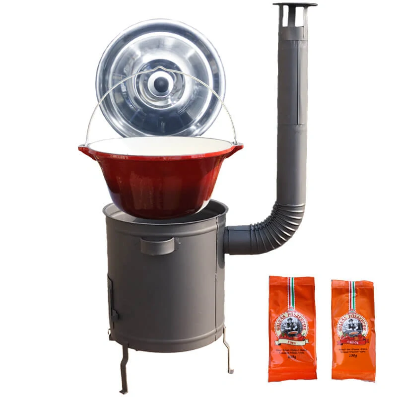 Litinový kotlík se smaltovanou úpravou 22 L + žáruvzdorná kotlina 42 cm (1,5 mm) STRONG + paprikový pepř na guláš - MIX 100 g