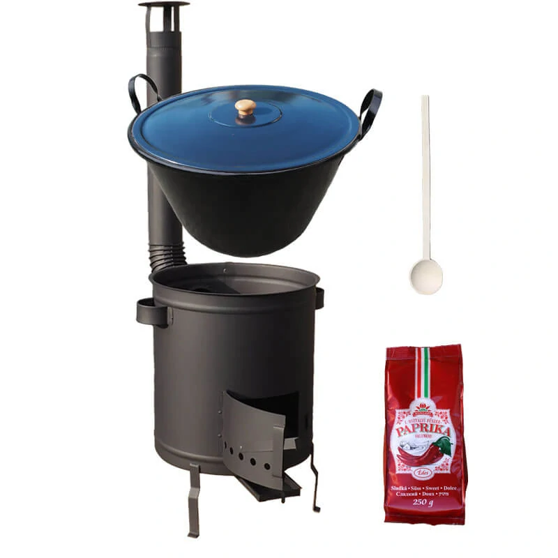 Smaltovaný kotel 70 L + silná kovová kotlina 53 cm (2 mm) STRONG PLUS 600 + sladká paprika 250 g