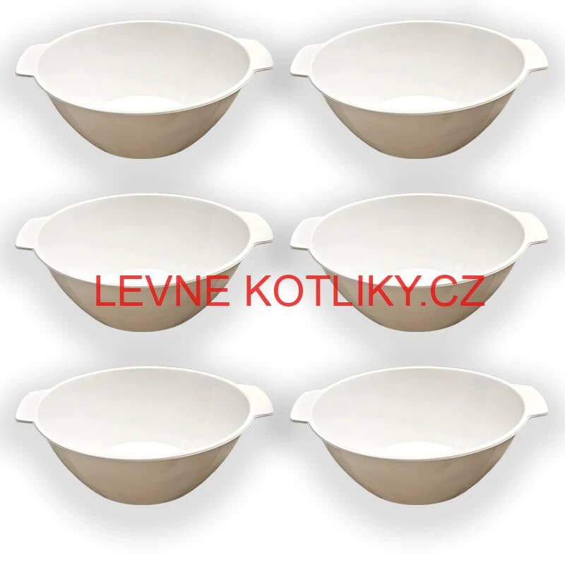 Sada 6 ks: Plastová miska na fajnový kotlíkový guláš a polévky – 750 ml